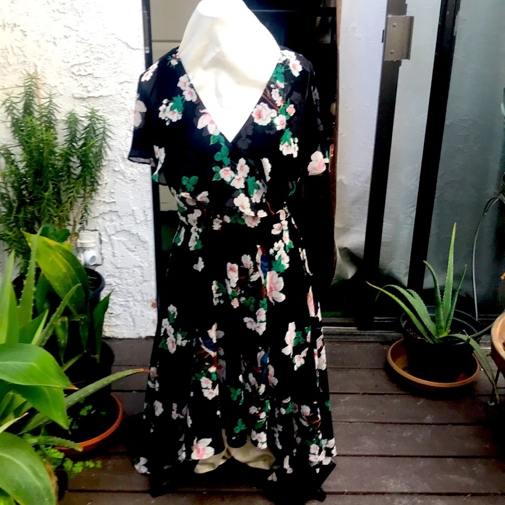 Beautiful High-low dress .zips from behind with straps to tie in the back